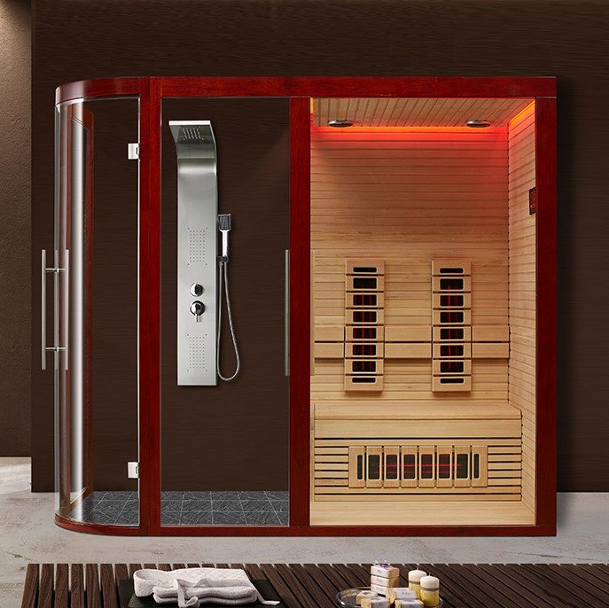 Bastu Duality II - 2-i-1 (Lyxig infraröd bastu med dusch)