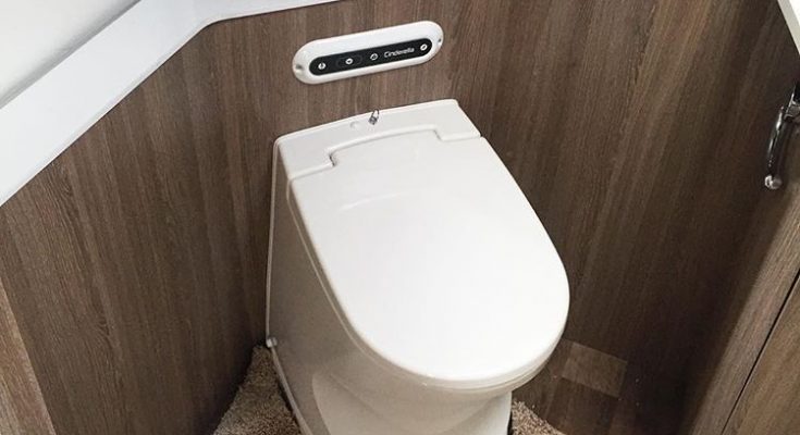 Förbränningstoalett till husvagn och husbil