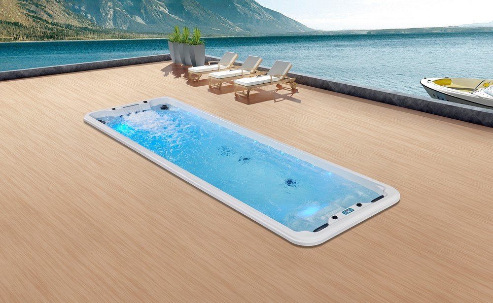 Swimspa Aqua S07B - 7 m (Långt och stilrent swimspa)