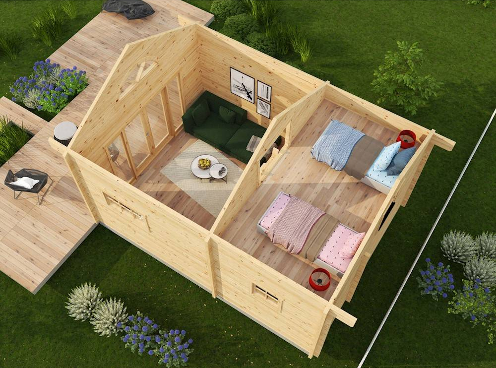 Attefallshus Oliver 22,89kvm - Attefallshus med loft och bastu