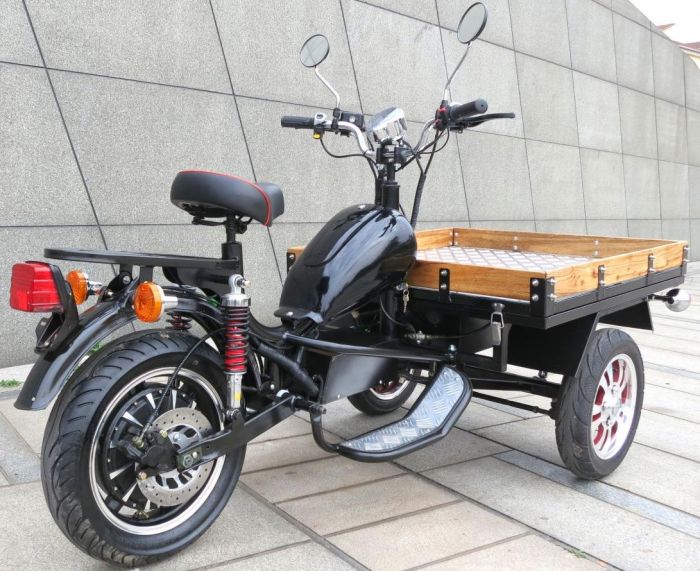 Eldriven flakmoped Svart Retro