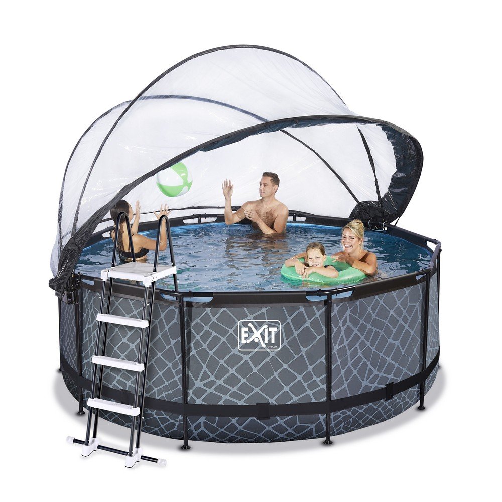 Exit pool med 360 cm i diameter (Mindre rund pool med kupoltak)