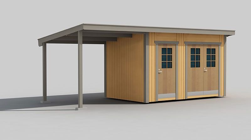 Friggebod Saga 15 kvm (Stabil friggebod med pulpettak)