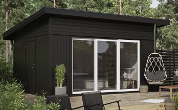 Friggebod med pulpettak "Funkis" (Ritning & Byggsats)