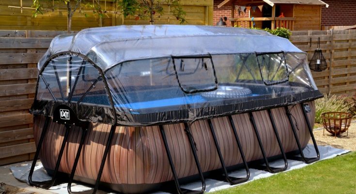 Rektagulär pool premium (Med tak och värmepump)