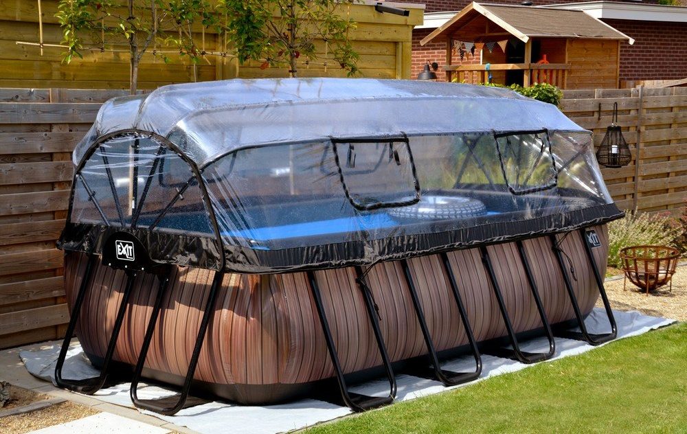 Rektagulär pool premium (Med tak och värmepump)