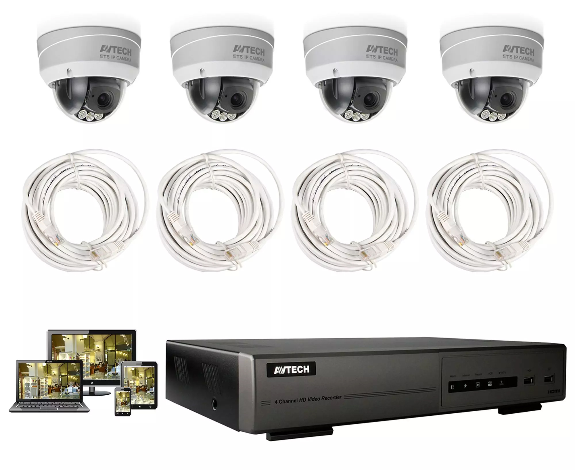 Komplett Full HD IP-övervakningspaket (Bra övervakningssystem utomhus)